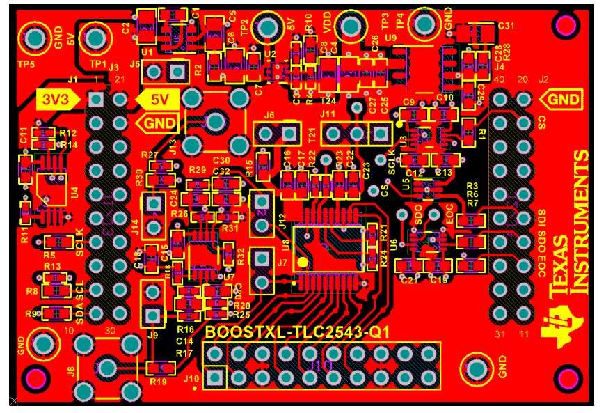 位置电路 - Texas Instruments BOOSTXL-TLC2543评估套件